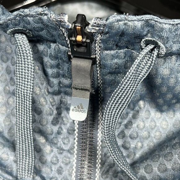 Adidas Climastorm Gray Ripstop Zip Storm-Fit Windbreaker Jacket Hooded Women’s S - Picture 6 of 13